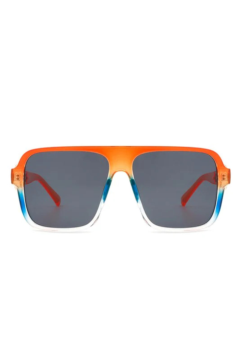 Retro Square Aviator Vintage Flat Top Sunglasses