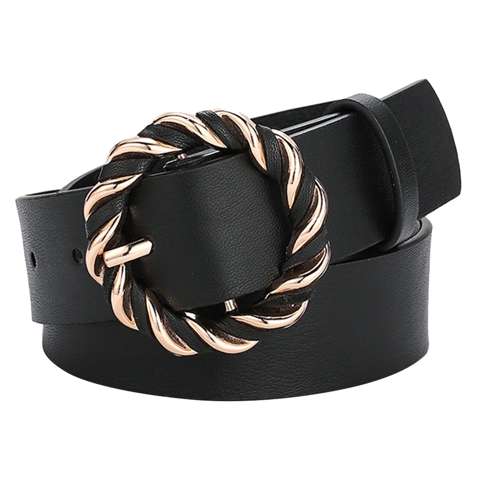 Clearance!  1Pc Belt Clearance under $5, Women Belts Fashion Soft Leather Belts with O Ring Buckle on Sale